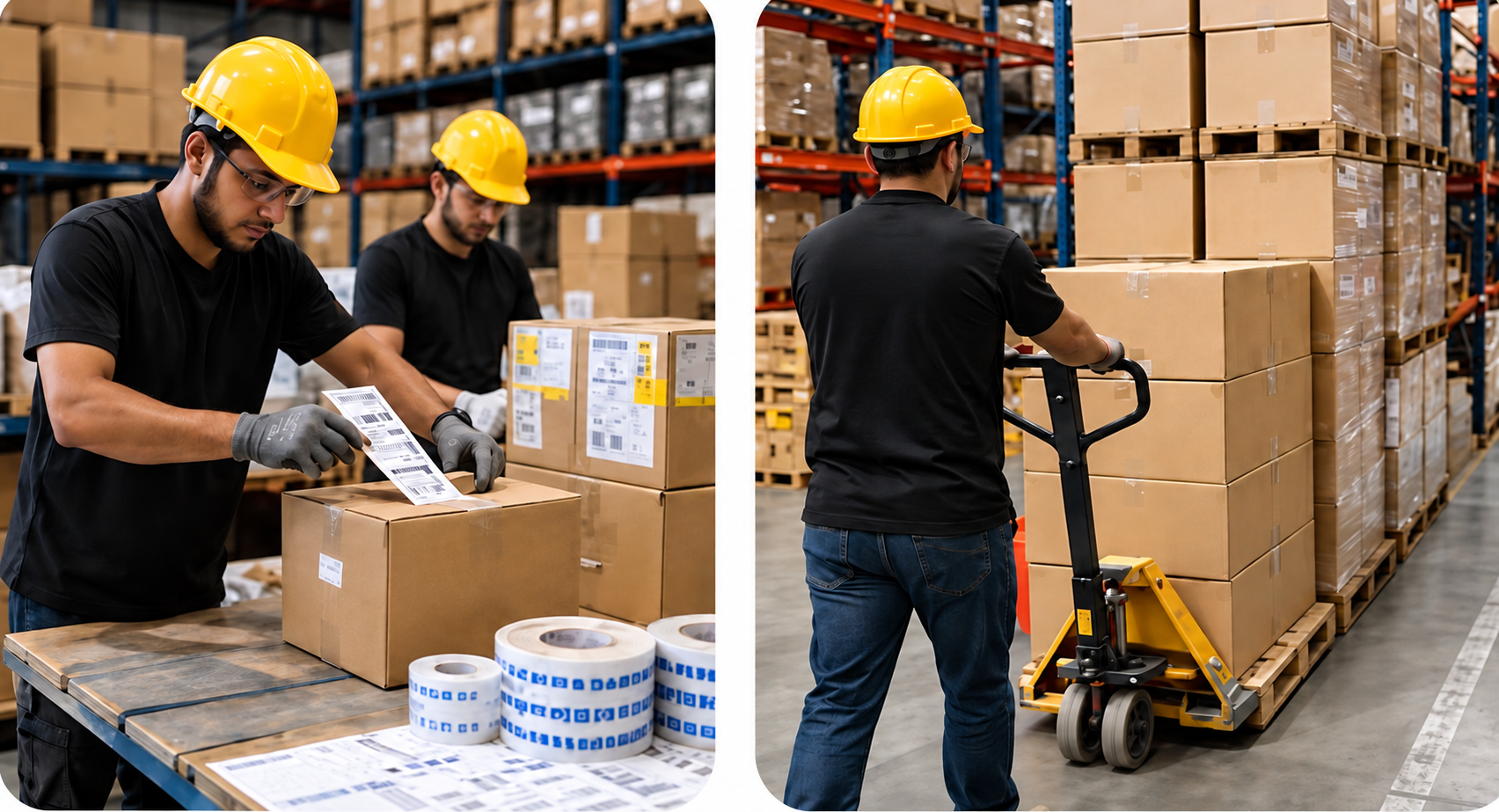 Personal realizando labores de acondicionamiento y manejo de mercadería
